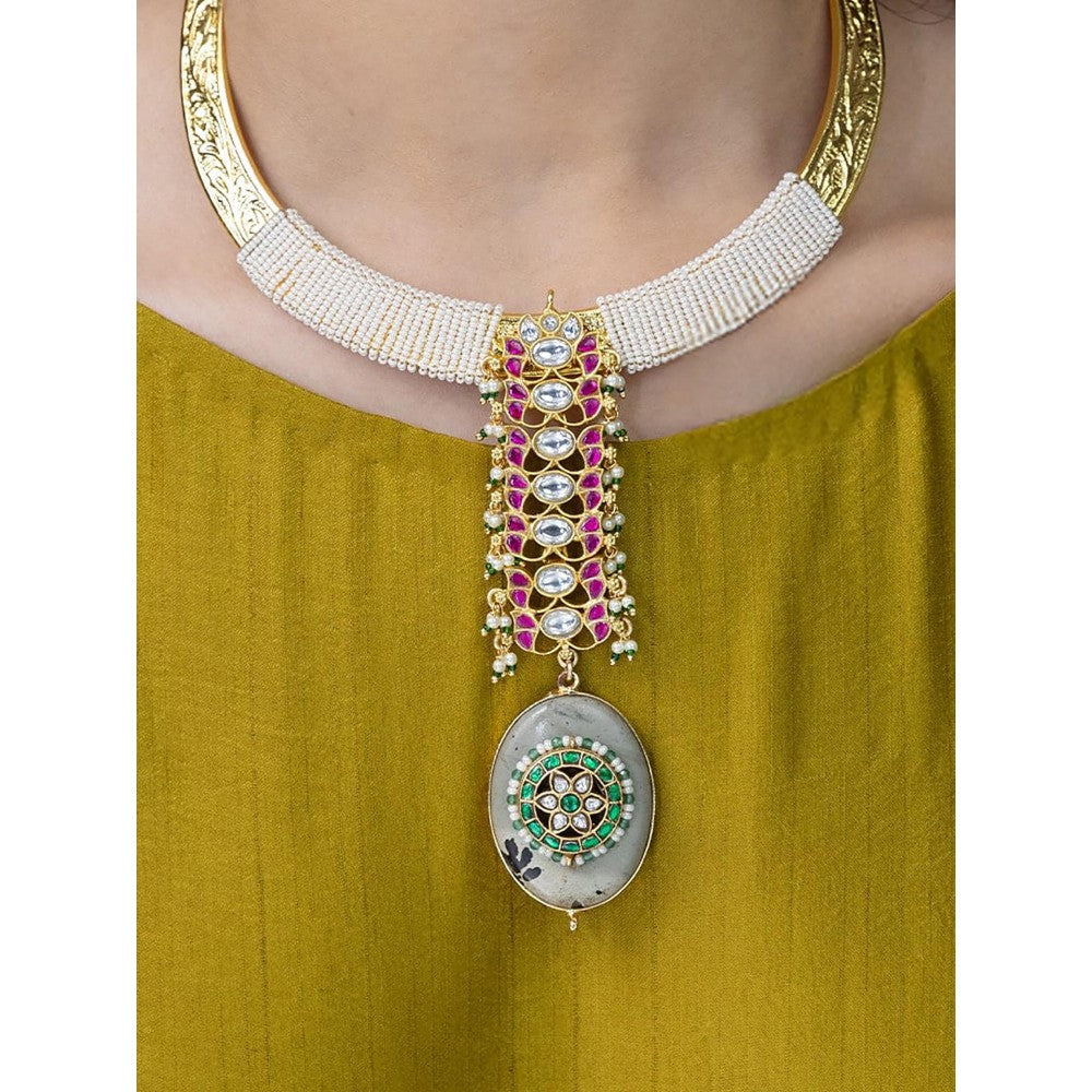 Joules By Radhika Petite Bead & Ruby Necklace