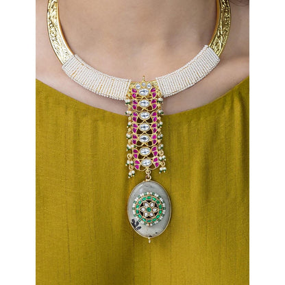 Joules By Radhika Petite Bead & Ruby Necklace