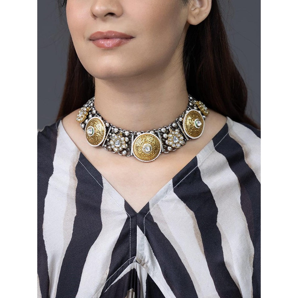 Joules By Radhika Two-Tone Filigree Choker Necklace