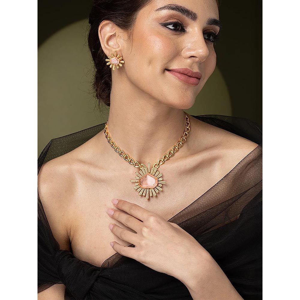 Joules By Radhika Sunlit Blush Radiance Long Necklace Set
