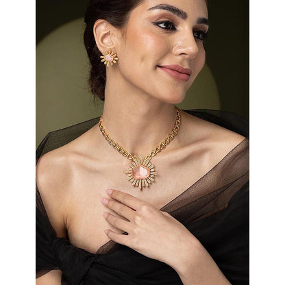 Joules By Radhika Sunlit Blush Radiance Long Necklace Set