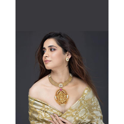 Joules By Radhika Golden Ganesha Temple Necklace