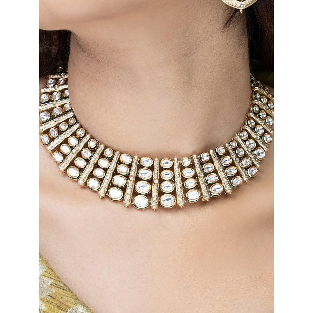 Joules By Radhika Lustrous Mirror-Work Necklace Set