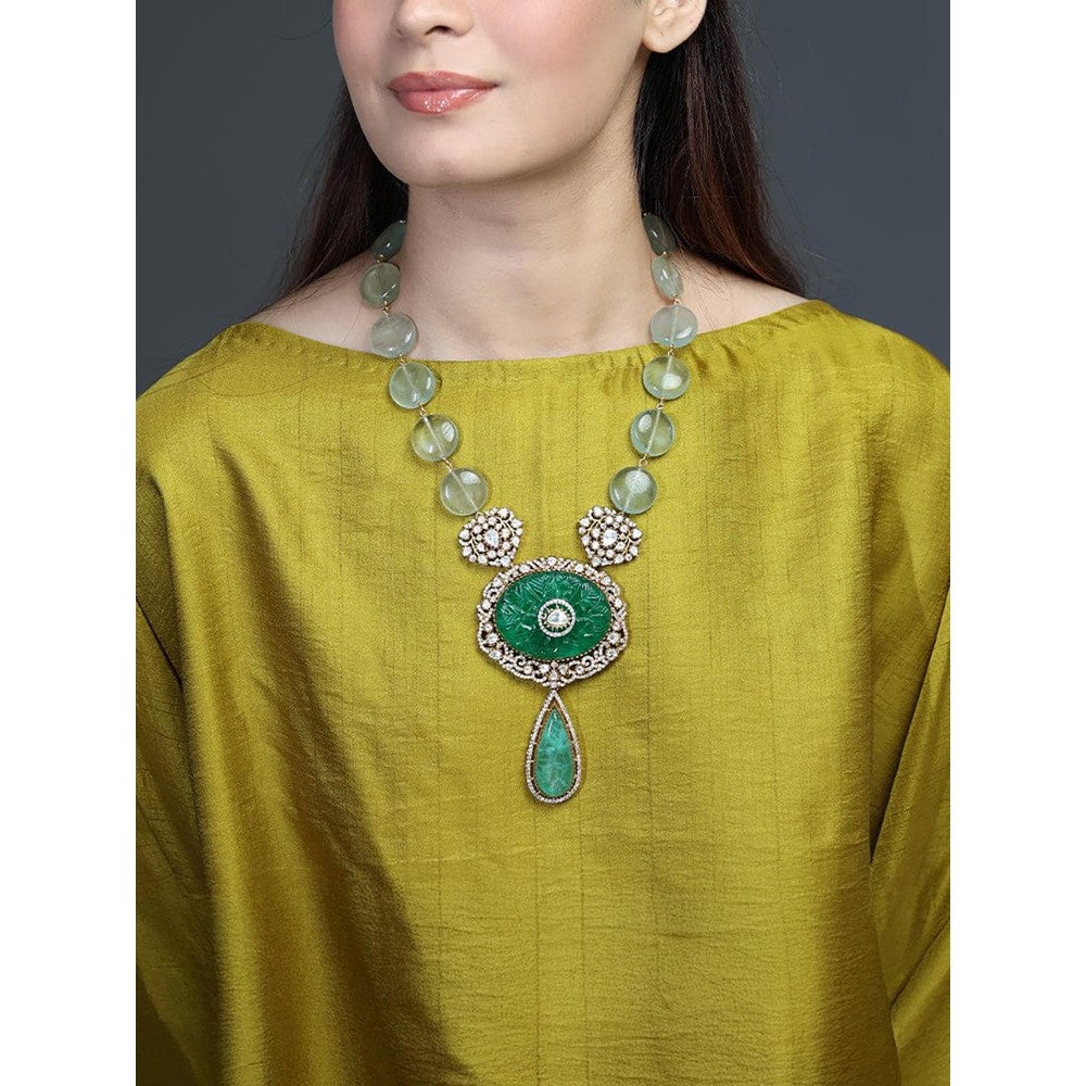 Joules By Radhika Verdant Oval Medallion Necklace Set