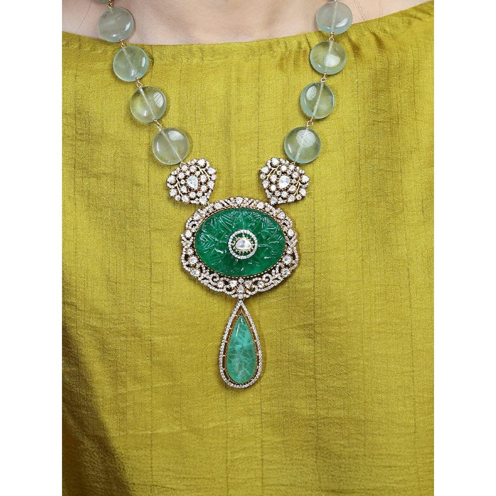 Joules By Radhika Verdant Oval Medallion Necklace Set