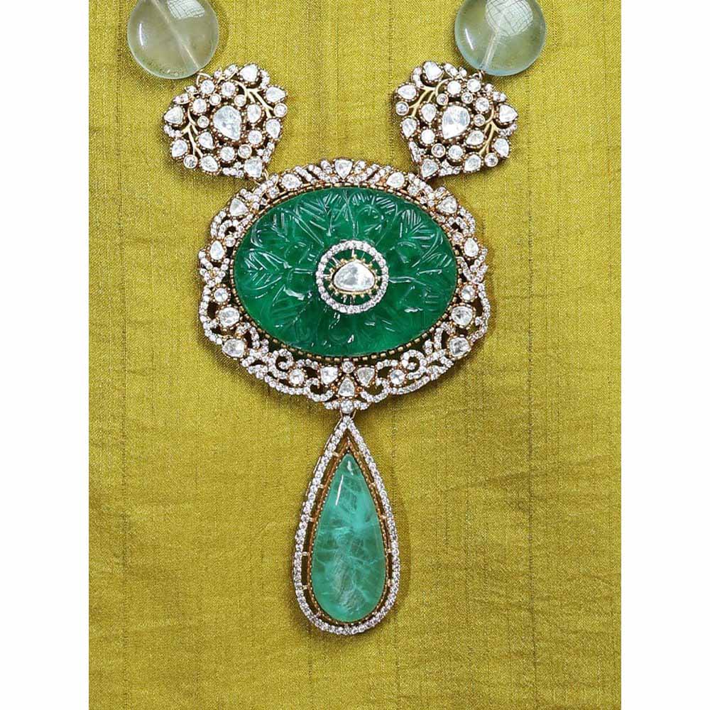 Joules By Radhika Verdant Oval Medallion Necklace Set