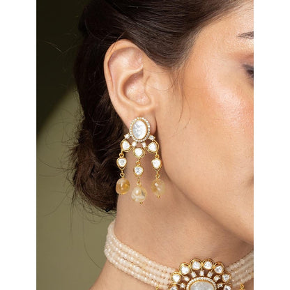 Joules By Radhika Multi-Strand Pearl & Citrine Necklace Set