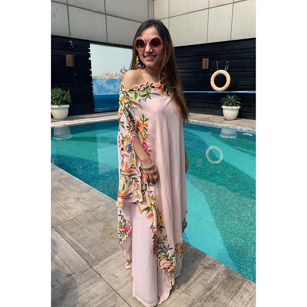 JUHI NANDA One Shoulder White Long Cape