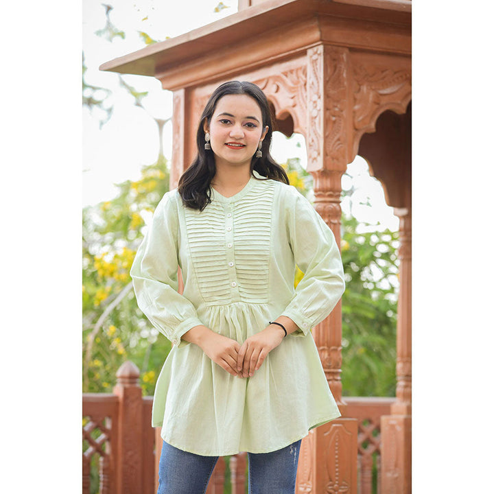 KAAJH Pastel Green Cotton Tunic Top