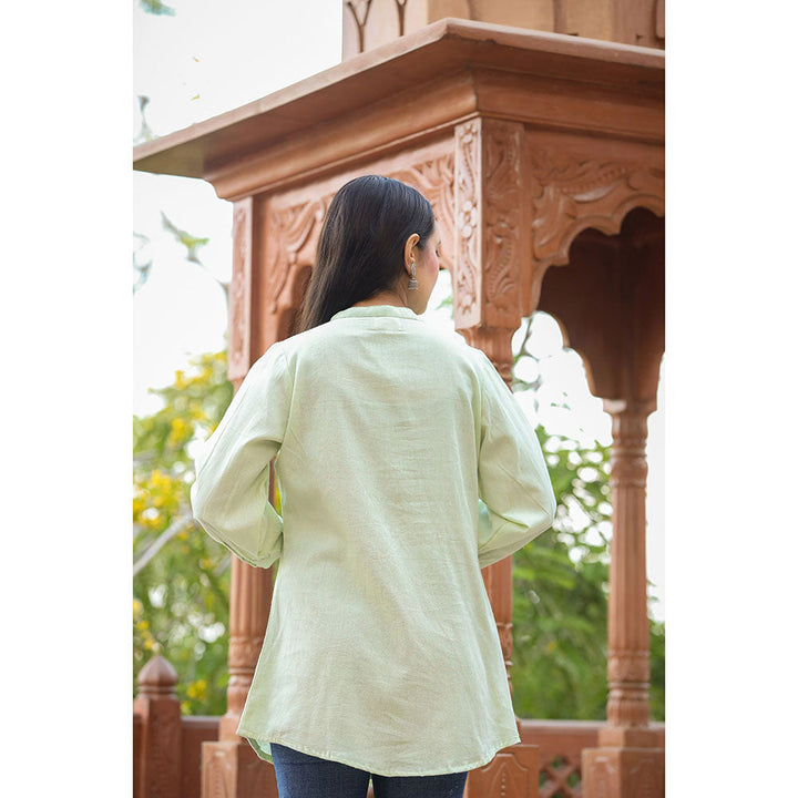 KAAJH Pastel Green Cotton Tunic Top