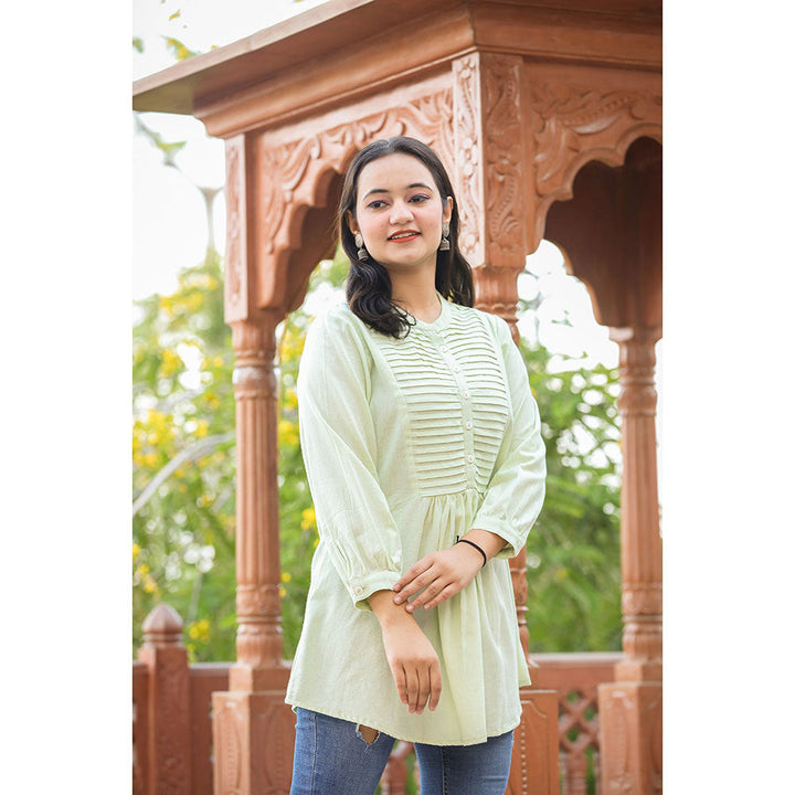 KAAJH Pastel Green Cotton Tunic Top