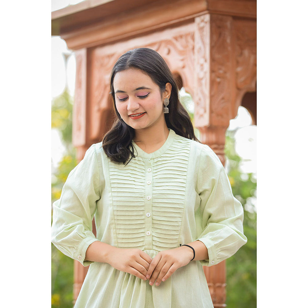 KAAJH Pastel Green Cotton Tunic Top