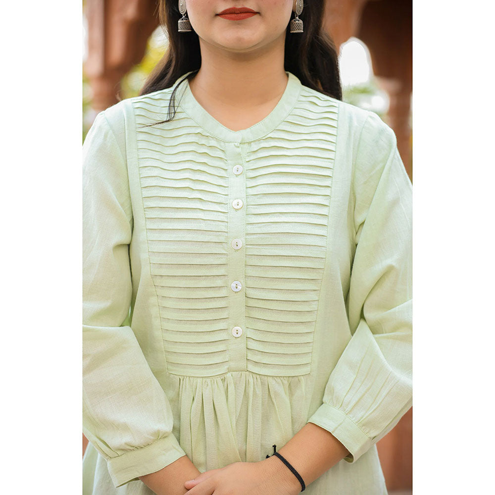 KAAJH Pastel Green Cotton Tunic Top