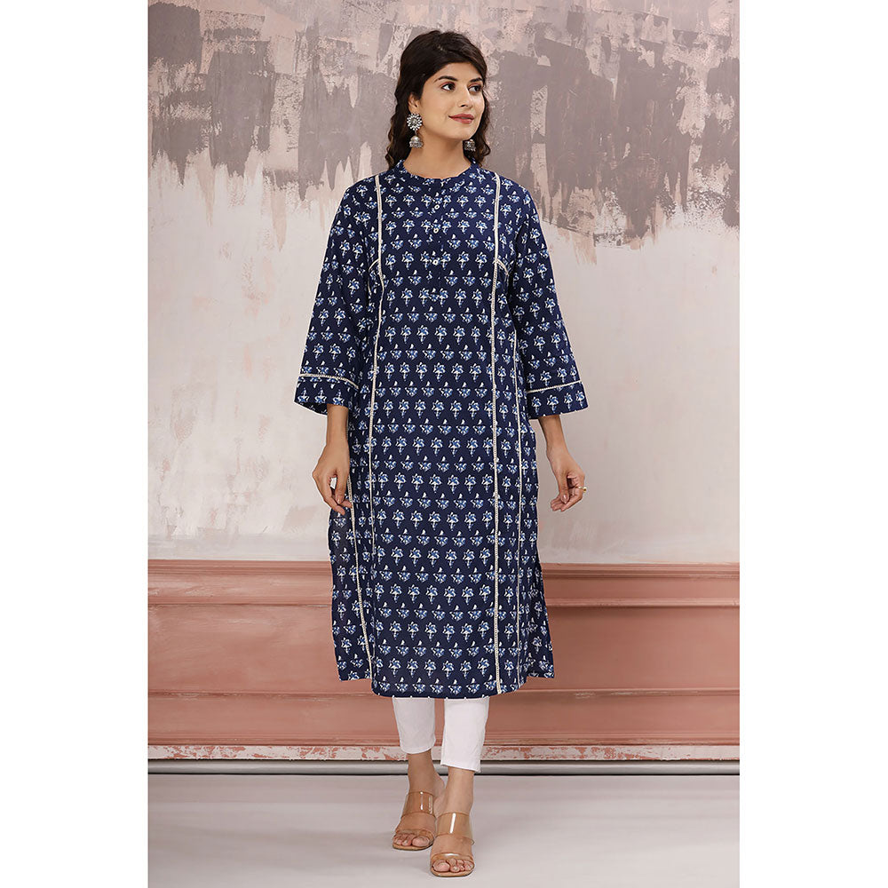 KAAJH Blue Indigo Cotton Kurta