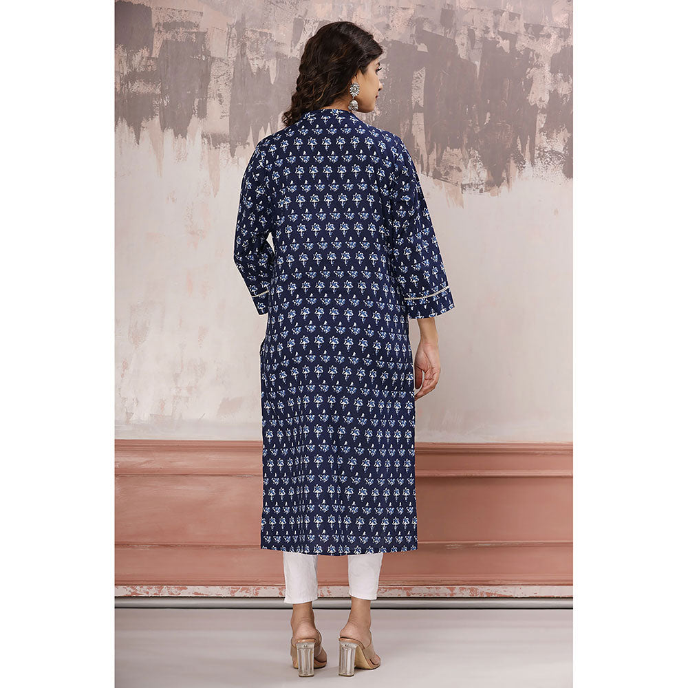 KAAJH Blue Indigo Cotton Kurta