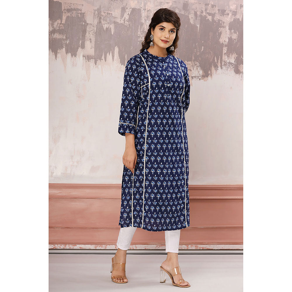 KAAJH Blue Indigo Cotton Kurta