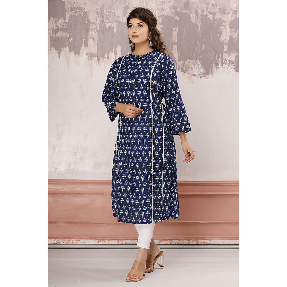 KAAJH Blue Indigo Cotton Kurta