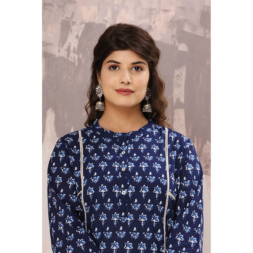 KAAJH Blue Indigo Cotton Kurta