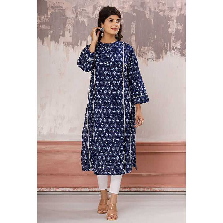 KAAJH Blue Indigo Cotton Kurta