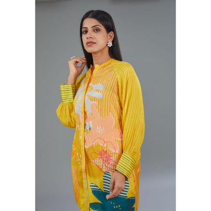 Kahani Lush Yellow Floral Co-Ord (Set of 2)