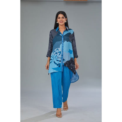 Kahani Lush Blue Printed Co-Ord (Set of 2)