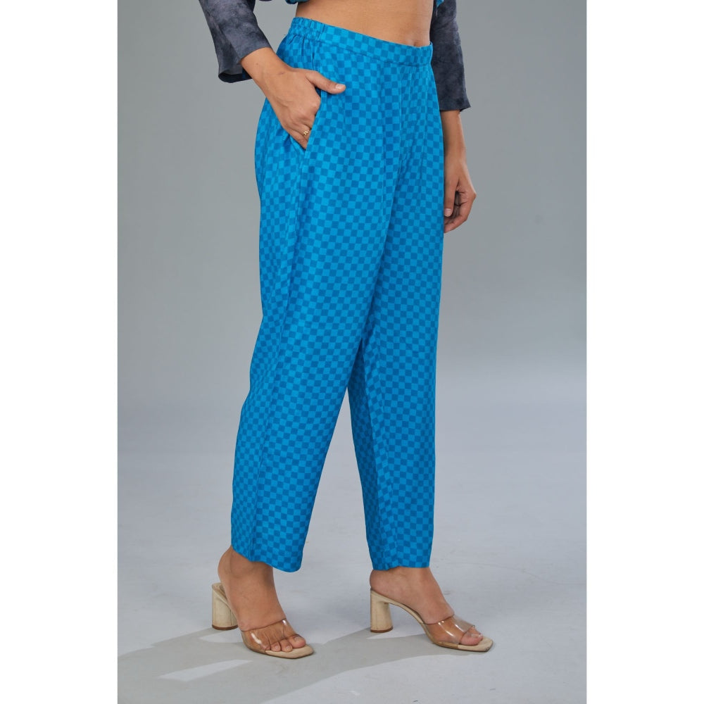 Kahani Lush Blue Printed Co-Ord (Set of 2)