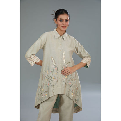 Kahani Lush Beige Floral Co-Ord (Set of 2)
