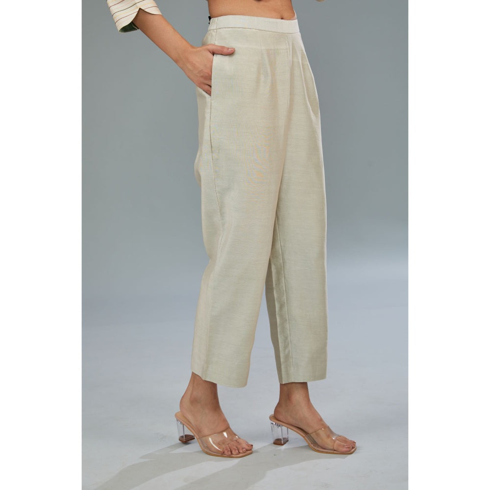 Kahani Lush Beige Floral Co-Ord (Set of 2)