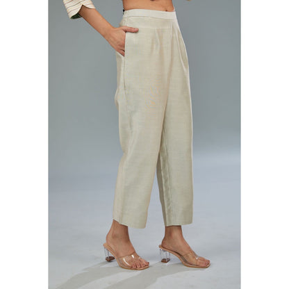 Kahani Lush Beige Floral Co-Ord (Set of 2)