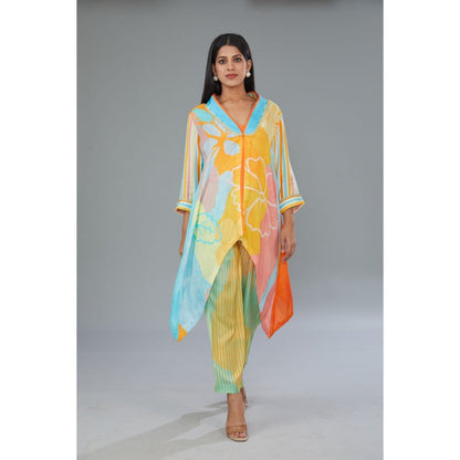 Kahani Lush Multi Color Floral Co-Ord (Set of 3)