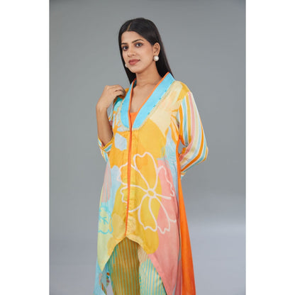 Kahani Lush Multi Color Floral Co-Ord (Set of 3)
