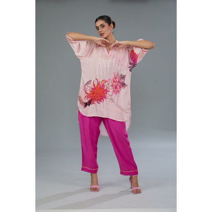 Kahani Lush Pink Floral Co-Ord (Set of 2)