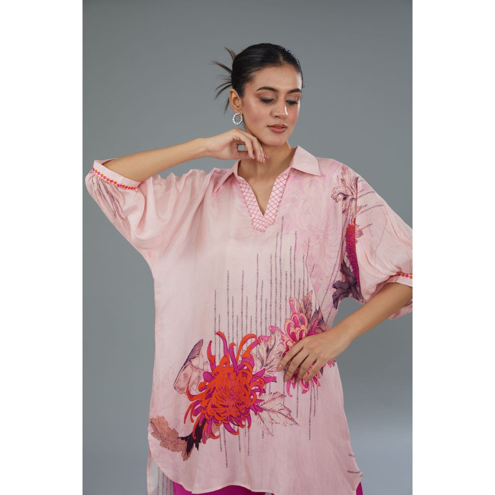 Kahani Lush Pink Floral Co-Ord (Set of 2)