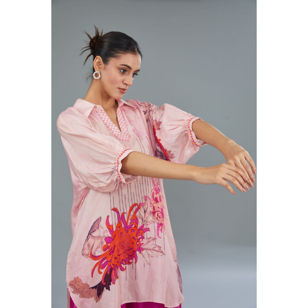 Kahani Lush Pink Floral Co-Ord (Set of 2)