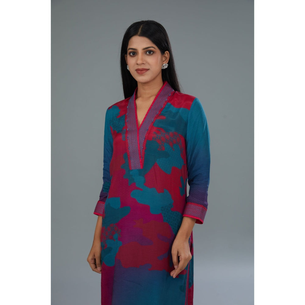 Kahani Lush Blue Printed Co-Ord (Set of 2)