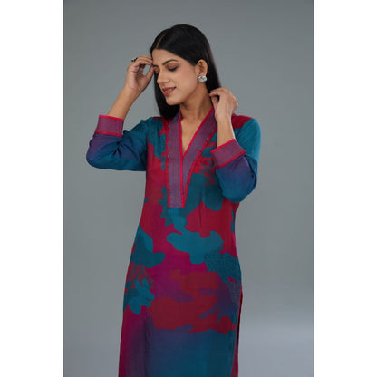 Kahani Lush Blue Printed Co-Ord (Set of 2)