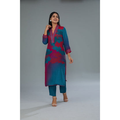 Kahani Lush Blue Printed Co-Ord (Set of 2)