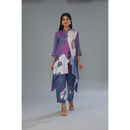 Kahani Lush Grey Floral Co-Ord (Set of 2)