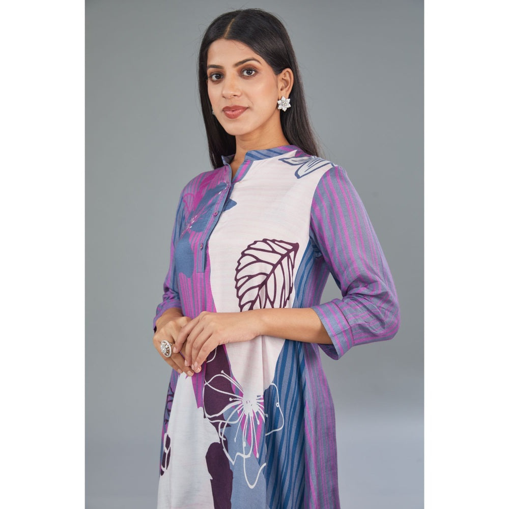 Kahani Lush Grey Floral Co-Ord (Set of 2)