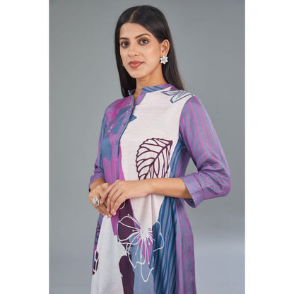 Kahani Lush Grey Floral Co-Ord (Set of 2)