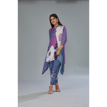 Kahani Lush Grey Floral Co-Ord (Set of 2)