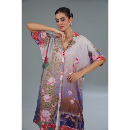 Kahani Lush Blue Floral Co-Ord (Set of 2)
