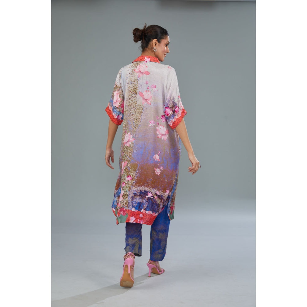 Kahani Lush Blue Floral Co-Ord (Set of 2)
