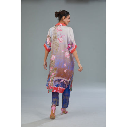 Kahani Lush Blue Floral Co-Ord (Set of 2)