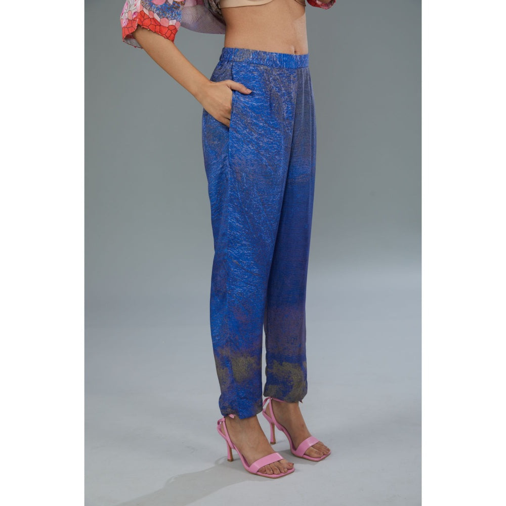 Kahani Lush Blue Floral Co-Ord (Set of 2)