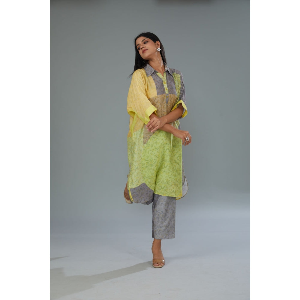 Kahani Lush Grey Printed Co-Ord (Set of 2)