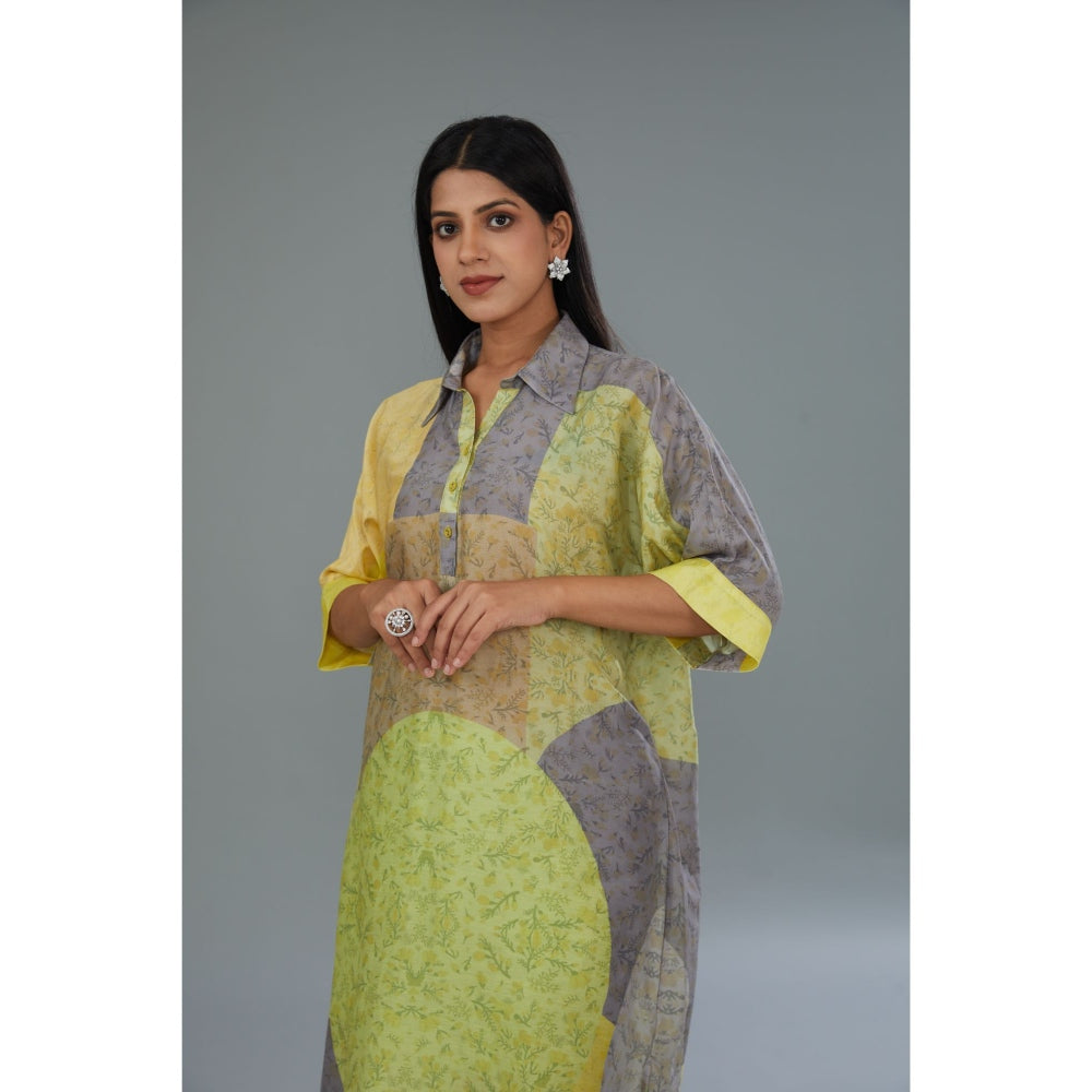 Kahani Lush Grey Printed Co-Ord (Set of 2)