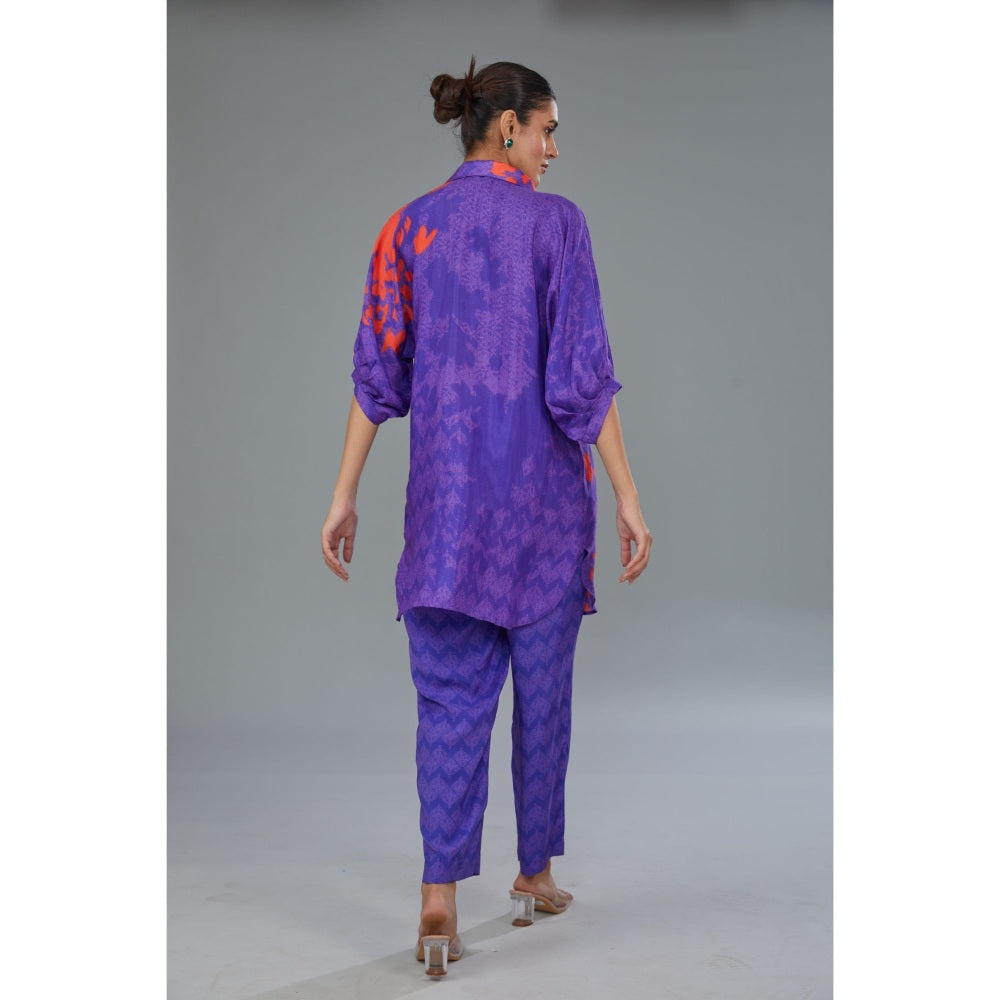 Kahani Lush Purple Printed Co-Ord (Set of 2)