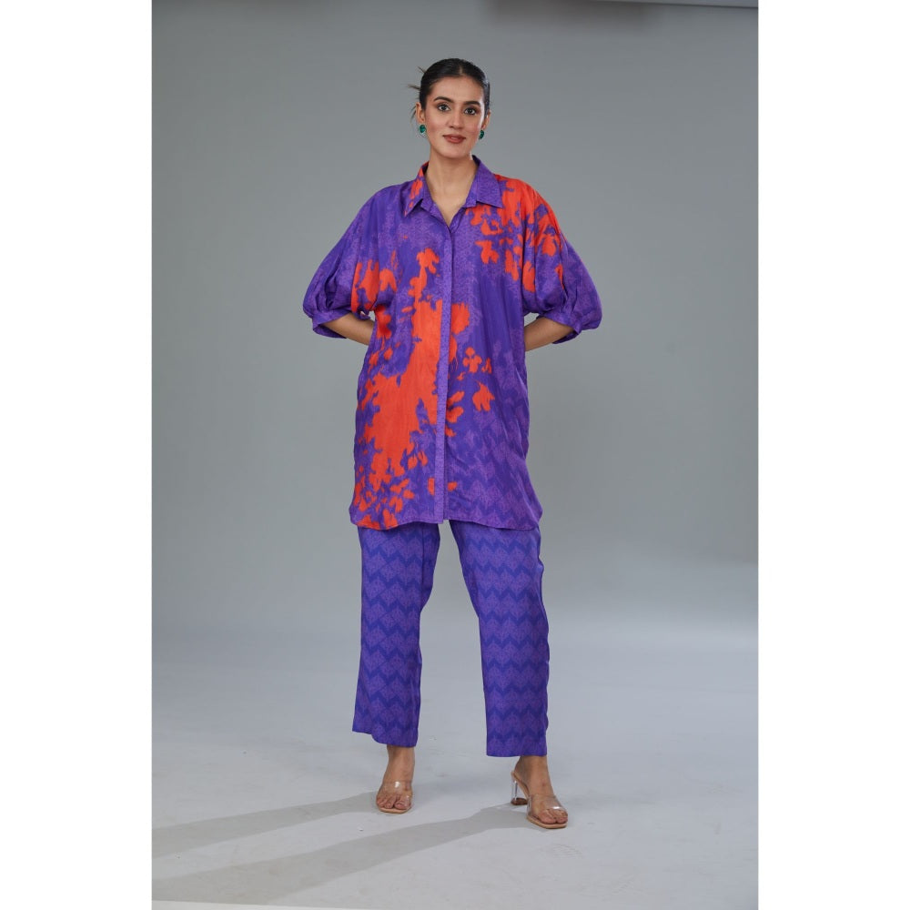 Kahani Lush Purple Printed Co-Ord (Set of 2)