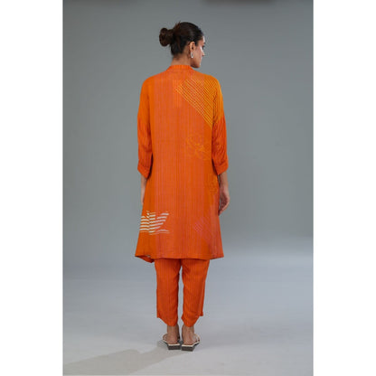 Kahani Lush Orange Floral Co-Ord (Set of 2)